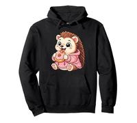 Hedgehog Eating Donut Graphic Eedgehog Kawaii Anime Sudadera con Capucha