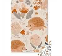 Hedgehog Garden Fabric Panel Puzzle De 1000 Piezas Rompecabezas para Adultos Rompecabezas 1000 Piezas para Adultos para Amantes O Amigos Rompecabezas Imposable 38x26cm/1000pcs