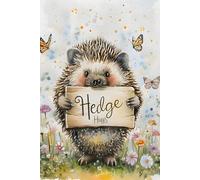 Hedgehog Notebook for Girls: Cute 6x9 Wide Ruled Journal with “Hedge Hugs” Cover - Floral Animal Notebook for Writing, School Notes, or Nature-Loving Gift Ideas