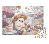 Hedgehog Tea Party Puzzles Imposible,desafío for Adults Juego Educativo 1000 Piezas Obra De Arte De Juego De para Adultos, Regalos A Partir De 14 Años 52x38cm/1000pcs