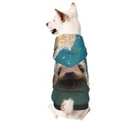 Hedgehogs in The Water - Ropa para mascotas para perros, suéter suave y cálido con capucha, adecuado para perros y gatos pequeños y medianos, color negro