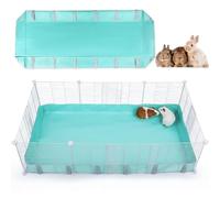 Hedgeink Forro de jaula de cobayas con velcro, impermeable, con forro inferior de lona para hámster, apto para jaula de rejillas C & C, no incluye jaula para cobayas, hámster, conejo, verde aguamarina