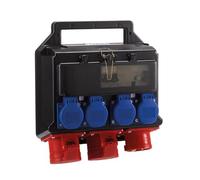 Hedi KV402016I KV402016I-Distribuidor de Corriente CEE de 5 x 16 A y 4 enchufes con protección de Contacto, fusibles 2 x B 16 A, Multicolor