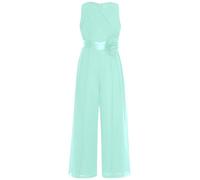 Hedmy Mono de un solo pedazo con flores para niñas, peto de fiesta con gasa para eventos especiales Menta verde 15-16 años