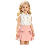Hedmy Niña Tops Sin Mangas Y Faldas En Forma a Conjuntos De Verano Bonitos Trajes Dos Piezas Que Combinen Moda Rosa 5-6 años