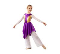 Hedmy Niña Túnica De Danza De Alabanza Niñas Traje De Coro De Baile De Rosa Oscuro 13-14 años