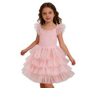 Hedmy Niños Vestido Baile Princesa Tutu Tule Ballet Ropa Informal Actuación En El Escenario Patinaje Artístico Rosa 18-24 Meses