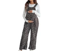 Hedmy Overoles Embarazo Boho Romper Casual Maternidad Conjunto Verano Un Solo Trozo Pantalones Con Delantal Negro M
