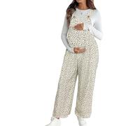Hedmy Overoles Embarazo Boho Romper Casual Maternidad Conjunto Verano Un Solo Trozo Pantalones Con Delantal Crema L