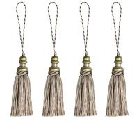 HedongHexi Paquete de 4 borlas para llaves con bucles, borla hecha a mano, accesorios de bricolaje para decoración del hogar