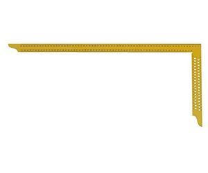 hedue® Escuadra carpintero grande ZY - Escuadra metálica amarilla con escala milimétrica tipo A y orificios de marcado, 600 mm