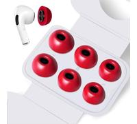 HEEKIM Almohadillas de Repuesto para Airpods Pro/Pro 2 Espuma viscoelástica con Orificio de reducción de Ruido, 3 Pares de Almohadilla caben en Estuche de Carga (S/M/L) (Rojo)