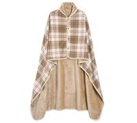heekpek Bufanda Grande Invierno Mujer Manta Bufanda de Invierno Cálido Poncho Capa Suave Bufanda Gigante con Botones Unisexo Poncho Felpa Dos Tamaños, Caqui(140 * 160cm)