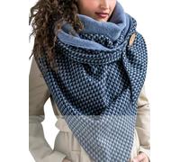 heekpek Bufanda Mujer Invierno Bufandas Cuello Chales con Botón Cálido Bufandas y Chales Casual Pañuelos Suave Grandes y Largas Bufanda de Abrigo para Otoño Invierno (Azul marino E)