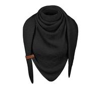 heekpek Bufanda Mujer Invierno Triangular Bufanda de Punto Ligera Cálido Bufandas de Mujer con Anillo de Cuero Bufanda de Otoño e Invierno, Negro