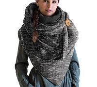 heekpek Bufanda Mujer Triangular Bufandas para Mujer Invierno Grande Bufanda con Botón Chales Cálido Moda Mantón Bufanda de invierno Grande y Gruesa