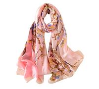 heekpek Bufanda Seda Mujer Satín Bufanda Estampada Ligero Elegante Chal Fulares Cuello Pañuelo de Seda para Mujer
