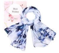 heekpek Bufanda Seda Mujer Satín Bufanda Estampada Ligero Elegante Chal Fulares Cuello Pañuelo de Seda para Mujer