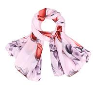 heekpek Bufanda Seda Mujer Satín Bufanda Estampada Ligero Elegante Chal Fulares Cuello Pañuelo de Seda para Mujer
