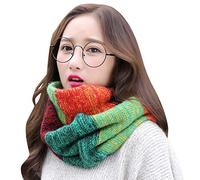 heekpek Otoño Invierno Mujer Bufanda de Lana de Punto Bufanda Caliente Moda Círculo Bufanda (B)