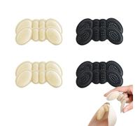 Heel Cushion Pads, Self-Adhesive Heel Grips for Ladies Shoes, Shoes Too Big Inserts, High Heel Cushion Pads, Reusable Anti for Women And Men. (4 pairs-Beige+Black)