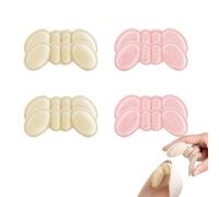 Heel Cushion Pads, Self-Adhesive Heel Grips for Ladies Shoes, Shoes Too Big Inserts, High Heel Cushion Pads, Reusable Anti for Women And Men. (4 pairs-Beige+Pink)
