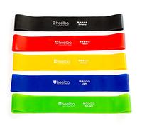 Heelbo Bandas de resistencia de goma para terapia física con 5 niveles de resistencia, duraderas y duraderas, aptas para FSA y HSA, incluye 5 bandas, bolsa de viaje y manual de instrucciones (idioma