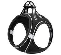 HEELE Arnés Chaleco Perro Pequeño Ajustable Suave Acolchado Cómodo para Viajar Pasear con Mascota Pequeña Cachorro Chihuahua, Negro, XS