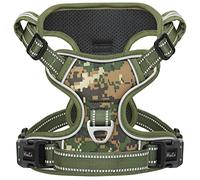 HEELE Arnes para Perro Transpirable Arnes Tipo Chaleco Acolchado Ajustable con Líneas Reflectantes Arnés para Perros Camuflaje para Adiestramiento y Correr, Camuflaje Verde, S