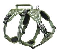 HEELE Arnes para Perros No Escape, Arnes Antitirones Perro Antiescape, Liberación en Cuello, Arnés Totalmente Reflectante con asa Acolchada, Arnés para Perros Grandes y Activos, Verde, S