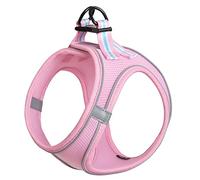 HEELE Arnes Perro Pequeño con Lineas Reflecantes Arnés Perro Antitirones Ajustable Suave Acolchado Cómodo para Viajar Pasear con Mascota, Rosa, L