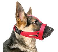 HEELE Bozal para Perros Bozal para Perro con Extra Banda de Cabeza, Bozales para Perros Acolchado, No Más Rozaduras, Bozal Lazo Ajustable para Perro Cómodos Transpirables y Seguros, Rojo, S