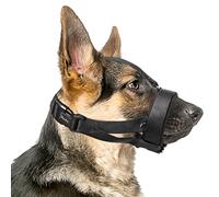 HEELE Bozal para Perros Bozal para Perro con Extra Banda de Cabeza, Bozales para Perros Acolchado, No Más Rozaduras, Bozal Lazo Ajustable para Perro Cómodos Transpirables y Seguros, Negro, S
