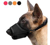 HEELE Bozal para Perros Bozal Perro Anti-Mordedor Fit Bozal para Perros Malla Transpirable con Forma de Boca para Perros, Negro, L