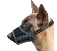 HEELE Bozal para Perros Bozal Perro Anti-Mordedor Fit Bozal para Perros Malla Transpirable con Forma de Boca para Perros, Verde Oscuro, L