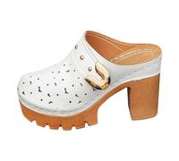 Heeled Sandals for Women Orthopedic Slides Sandals with Arch Support Ladies Open Toe Wide Fit Walking Sandals Women's Diabetes Sandals Slipper for Plantar Fasciitis Summer Beach Slip on Mules Clogs