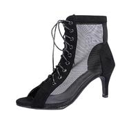 Heels Dance Class Bootie Sandalias de Tacón Alto con Cordones y Boca Pescado Zapatos Baile para Mujer Sandalia Cómoda 7 cm Suela Ante