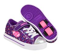 Heelys X2 Snazzy - Zapatos para niñas, color morado y multicolor, Púrpura Multi Arcoíris, 16.5 EU