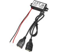 Heemol Adaptador USB de 12 V a USB, 12 V a 5 V, 3 A, 15 W, CC, módulo convertidor de corriente CC a CC para coche (USB dual)