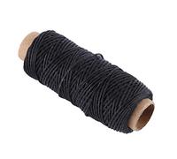 HEEPDD 1 mm de Piel Cosida Hilo de Piel de 150 mm Hilado Encerado para artesanía de Costura de Calzado de Piel 50 m/Roll(Negro)