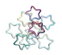HEEPDD 10 Clips de Llavero de Estrella, Mosquetones, Clips de Llavero Coloridos para Manualidades, Uso Doméstico y Viajes 10 de de Estrella, Accesorios de Ropa Mini Star Nan de Hierro