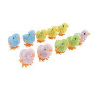 HEEPDD 10 Piezas Clockwork Chick Toy Apariencia Livil Livil Phicks Juguetes para Gatos de Niños, Caña de Cirugía Fácil Saltando para Estimulación Visual