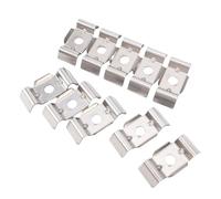 HEEPDD 10 Piezas de Accesorios de Fijación de Valla de Doble Varilla, Soporte de Acero Inoxidable 304, Conector de Esquina con Cuentas Reforzadas para Postes de Metal o Madera,