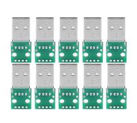 HEEPDD 10 piezas tipo USB a enchufe macho a placa adaptadora, ideal para fuente de alimentación USB, diseño de placa de pan