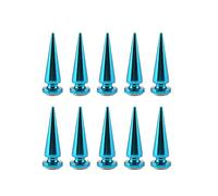 HEEPDD 10 Unids 10mm Metal Spike Rivets, con Spikes Cone Metallic Screw Back Studs Cool Rivets Punk para DIY Artesanía de Cuero(Azul)