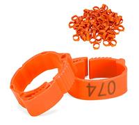 HEEPDD 100 Anillos para Patas de Pollo, Bandas para Tobillos para Aves de Corral, Etiquetas de Identificación Numeradas para Pollos y Patos, Adecuados para Pies de 0,7 a 0,9 Pulgadas, 100 Anillos