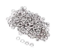 HEEPDD 100 Juegos de Ojales de Ojales, Bolsa de Ropa de Doble Cara de 4 mm Decoración de cinturón de Cuero con Junta de 100 Piezas para Ropa de Zapatos Bolsas de artesanía de Cuero Etiquetas(Plata)