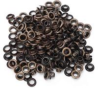HEEPDD 100 Juegos de Ojales de Ojales, Bolsa de Ropa de Doble Cara de 4 mm Decoración de cinturón de Cuero con Junta de 100 Piezas para Ropa de Zapatos Bolsas de artesanía de Cuero Etiquetas(Bronce)