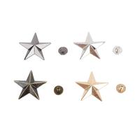 HEEPDD 100 Juegos de Remaches de Estrella, Tachuelas Decorativas de Aleación de 4 Colores, 26 Mm, con Orificios para Tornillos para Ropa, Bolsas, Zapatos, Manualidades