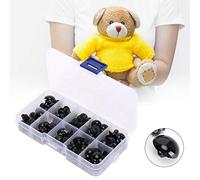 HEEPDD 100 Piezas Ojos de Seguridad de Plástico Botones Negros Ideal para Manualidades de Marionetas de Muñecas Ideal para Bricolaje Osos de Peluche y Mascotas Nan Handicraft